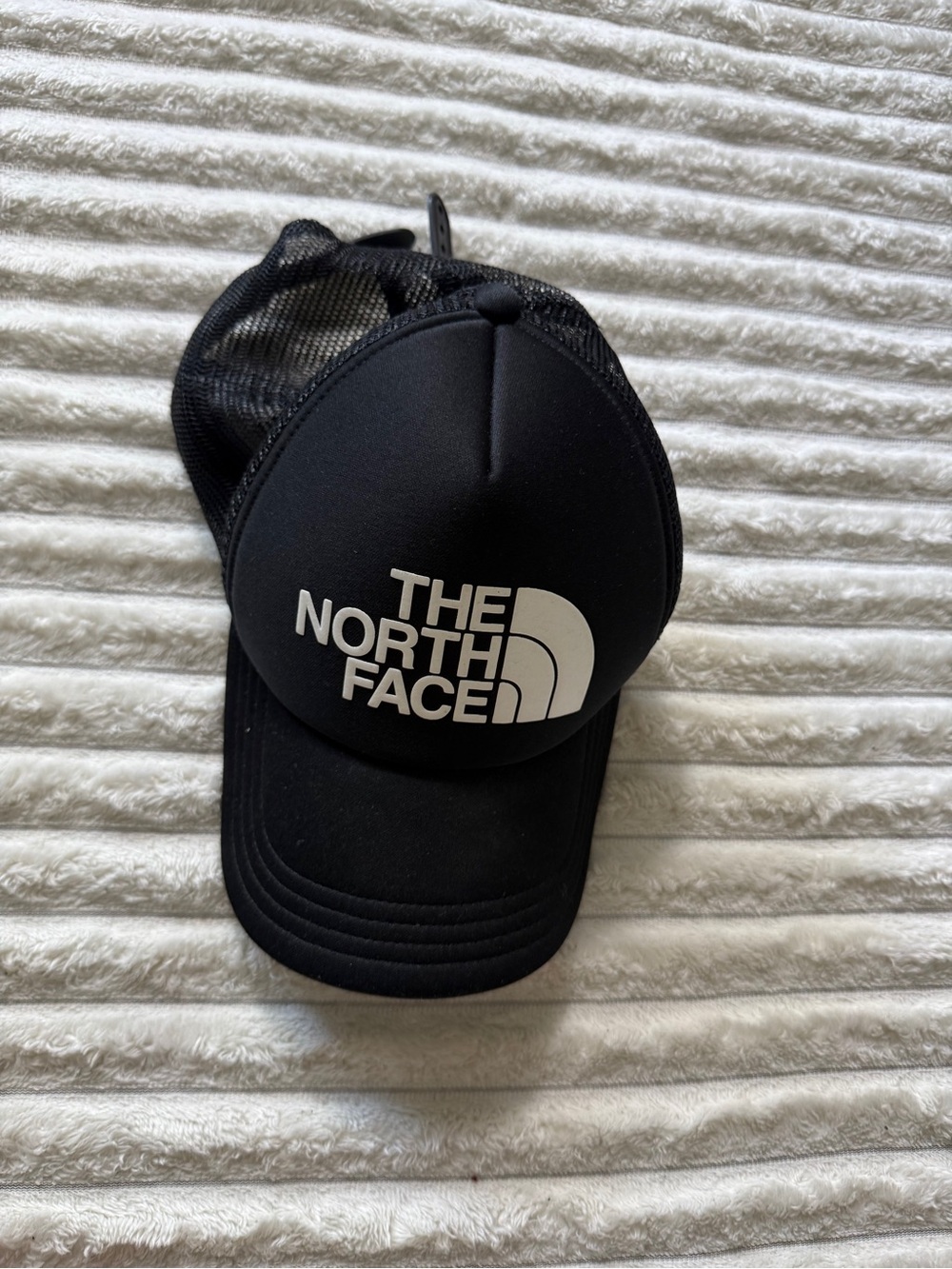 The North Face Black Solid Trucker Hat Adjustable Snapback Men One Size